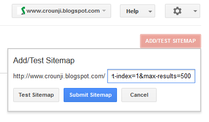 submitting Blogger sitemap to Google Webmaster